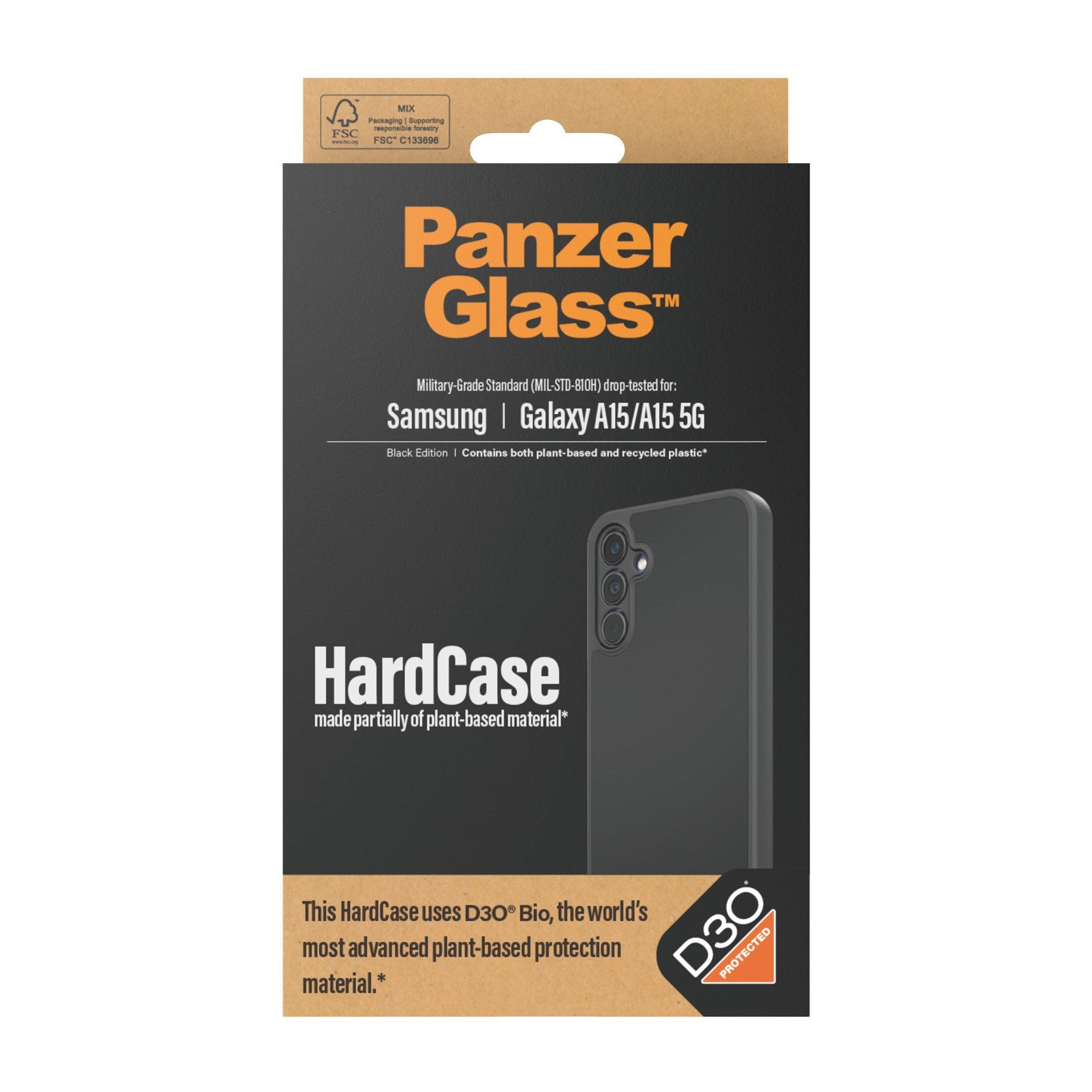 PanzerGlass® HardCase Sort med D3O® Samsung Galaxy A15 | A15 5G